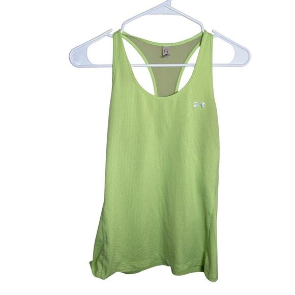 Under Armour Tank Top Women's Small Neon Sleeveless Athletic Shirt Logo - Picture 1 of 7